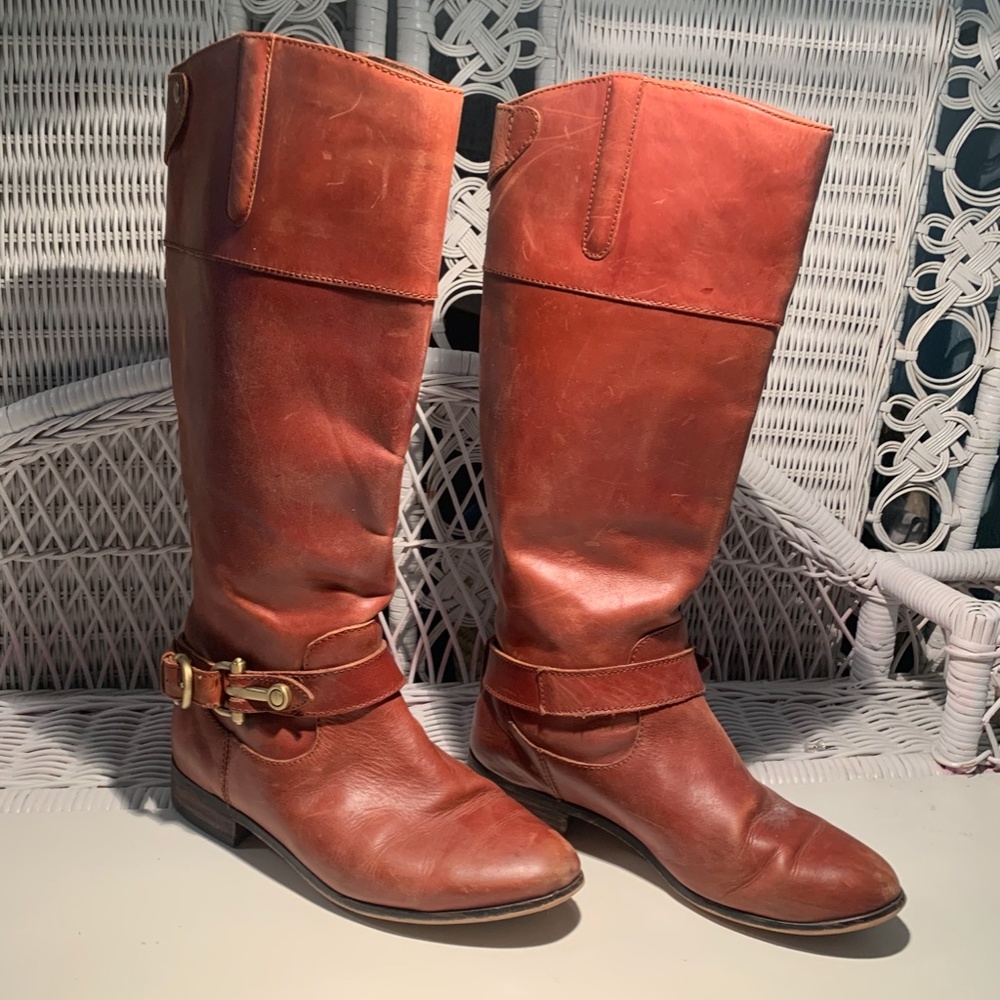 Tall Leather Riding Boot, Low heel - Picture 5 of 8
